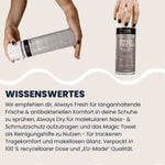 Always Fresh & Always Dry für Frische, Nässeschutz & Komfort – plus Magic Towel für streifenfreie Oberflächen. 100% recycelbare Dose.