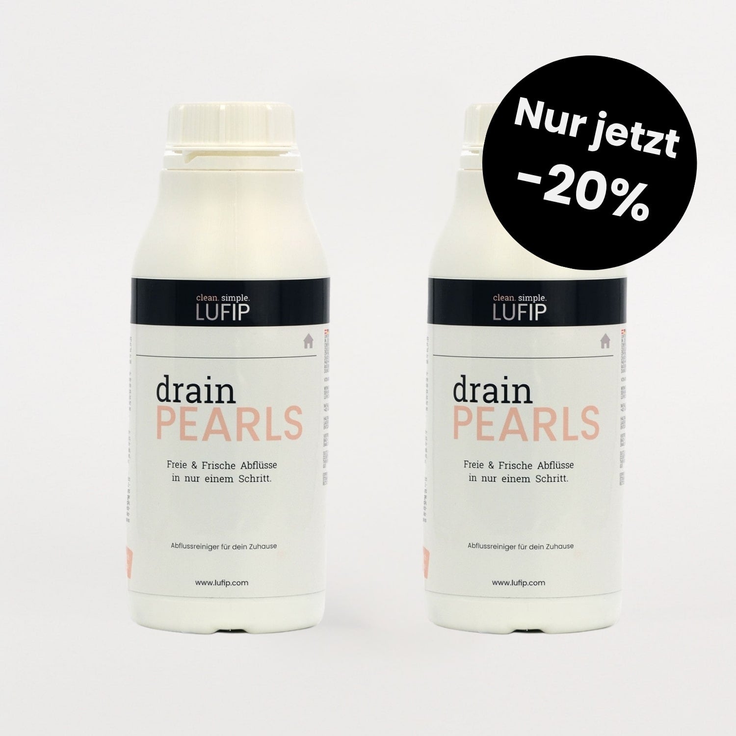 Drain Pearls jetzt im Duo-Pack mit –20% Black Friday Rabatt! Für freie & frische Abflüsse im ganzen Zuhause. Schnelle Anwendung & starke Wirkung – solange der Vorrat reicht.