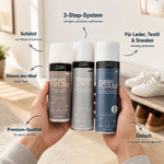 LUFIP 3-Step-Schuhpflege-Set mit Magic Foam, Always Dry und Always Fresh für saubere, geschützte und frische Schuhe aus Leder und Textil.