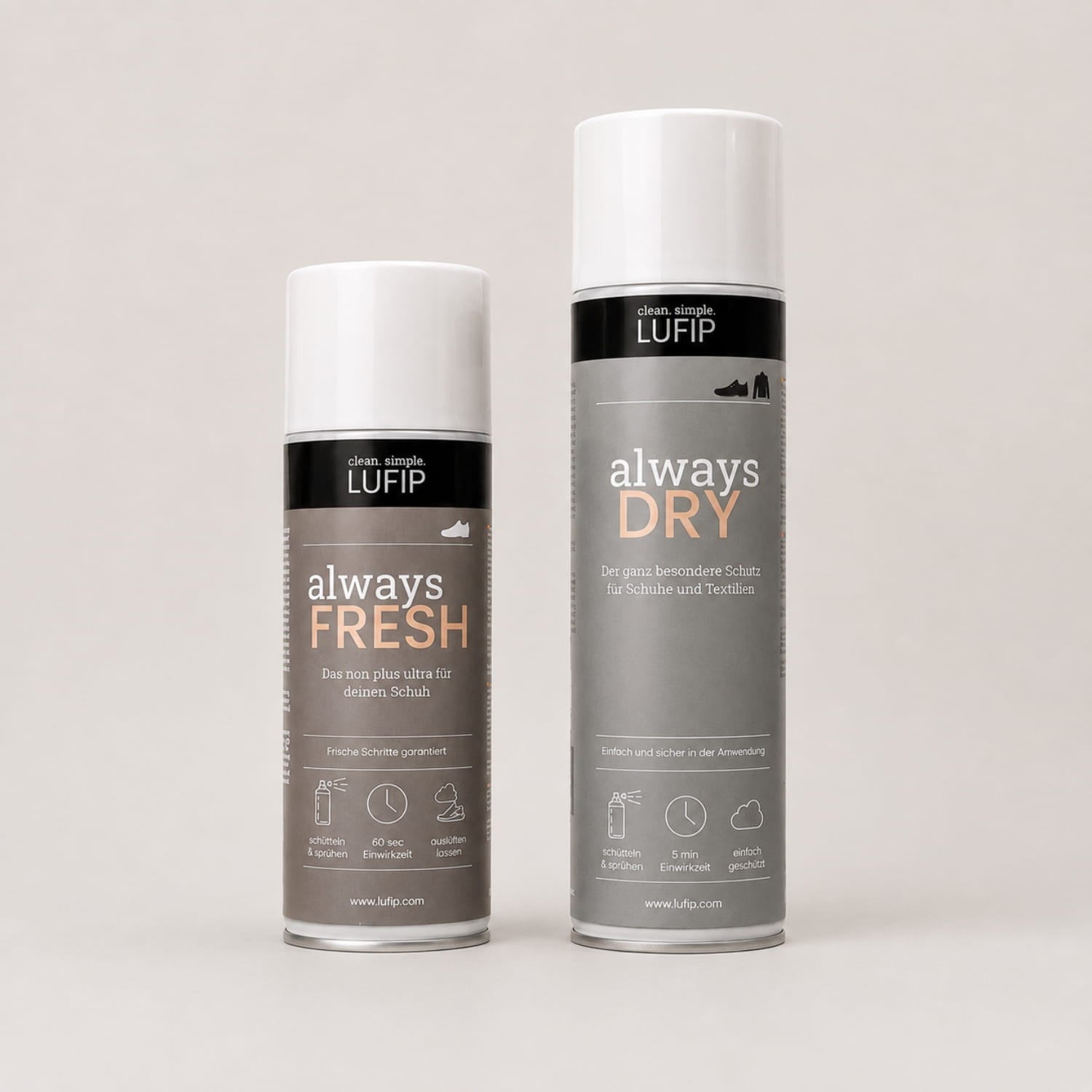 LUFIP Always Fresh und Always Dry für frische Schuhe und wasserabweisenden Schutz vor Nässe und Schmutz.