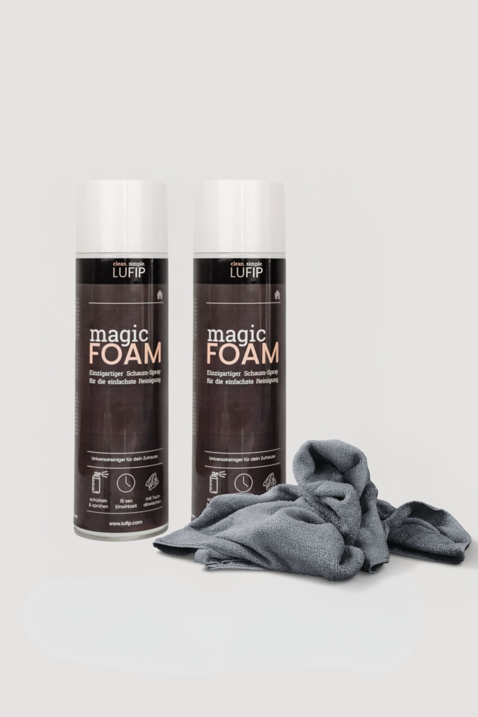 Schnelle & gründliche Reinigung mit LUFIP Magic FOAM 
Start Set Mikrofasertuch. Sparen Sie Zeit und Mühe – überall, wo Sauberkeit zählt!
