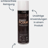 Magic Foam Schaumreiniger: Effektive Reinigung mit Schaumtechnologie für vielseitige Anwendungen. Schnell, schlierenfrei, platzsparend. Dargestellt vor neutralem Hintergrund.