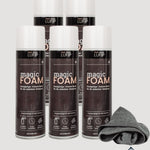 Magic Foam Vorteils Set 5 Stück Magic Foam vor neutralen Hintergrund mit Magic Towel rechts davon