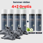 LUFIP Magic Foam Sommer-Aktion mit Apfelduft: 4 Magic Foam Aktivschaum kaufen und 2 Dosen gratis erhalten. Universalreiniger für Haushalt, Auto, Motorrad und Fahrrad.