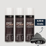 Magic Foam Set: 3x Magic Foam Dosen mit GRATIS Magic-Towel – Universeller Schaumreiniger für schlierenfreie Oberflächen. Perfekt für Glas, Spiegel, Küche und Bad.
