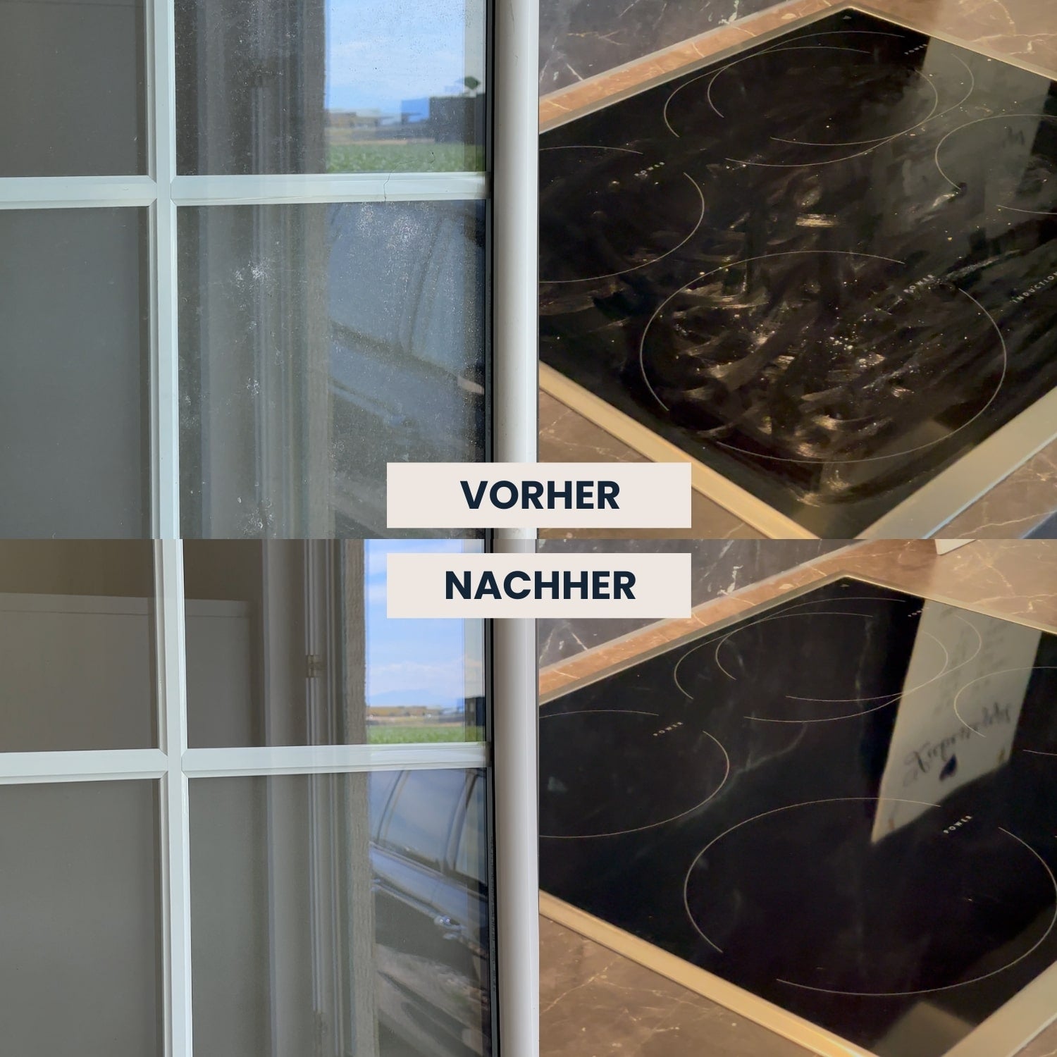 Fenster & Ceranfeld blitzsauber in Minuten – ohne Streifen & Rückstände. Über 5.000 Kundinnen vertrauen auf LUFIP Magic Foam!