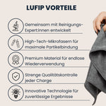 Magic Towel: High-Tech-Mikrofasern, langlebig & wiederverwendbar – entwickelt mit Reinigungsexpert:innen für perfekte Ergebnisse.