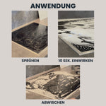 Video zeigt die Anwendung von Magic Foam, einem leistungsstarken Reinigungsschaum von LUFIP, der Schmutz, Fett und Öl mühelos entfernt. Vorher-Nachher-Aufnahmen demonstrieren die streifenfreie Reinigung von Glasflächen und Kochfeldern.